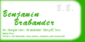 benjamin brabander business card